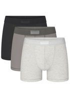 Skims Cotton-blend 3" Boxer Briefs set of Three Grey