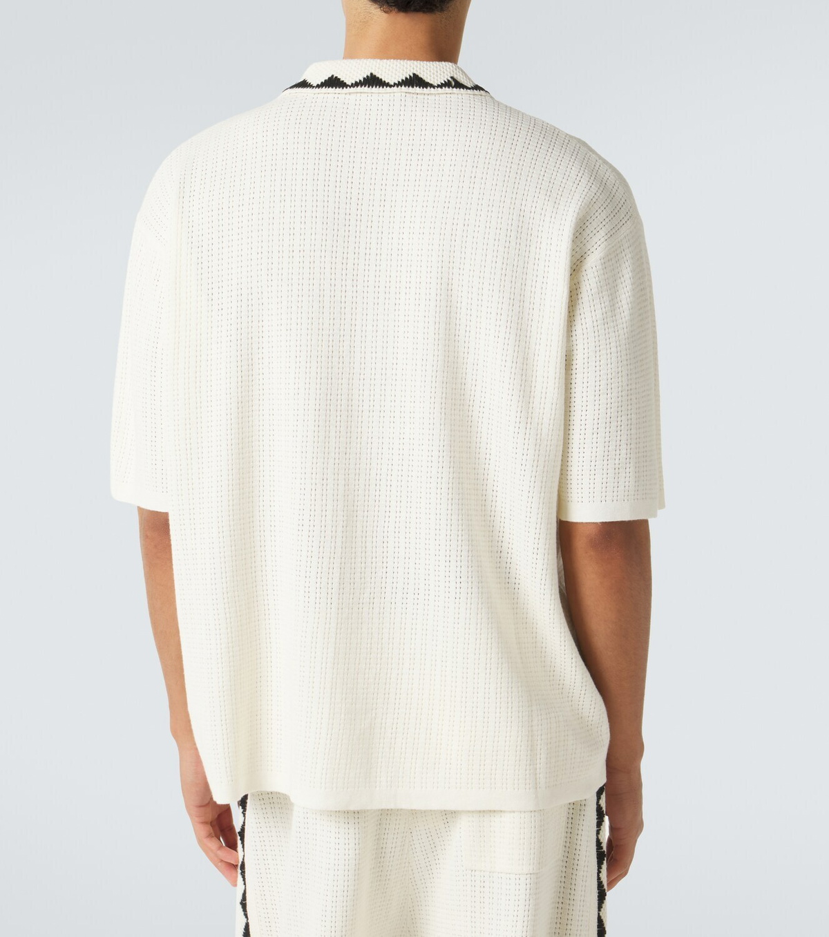 Commas Embroidered crochet cotton-blend top