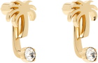 Palm Angels Gold Strass Palm Earrings
