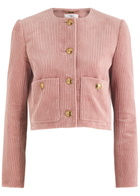 Chloe Cropped Corduroy Jacket Pink