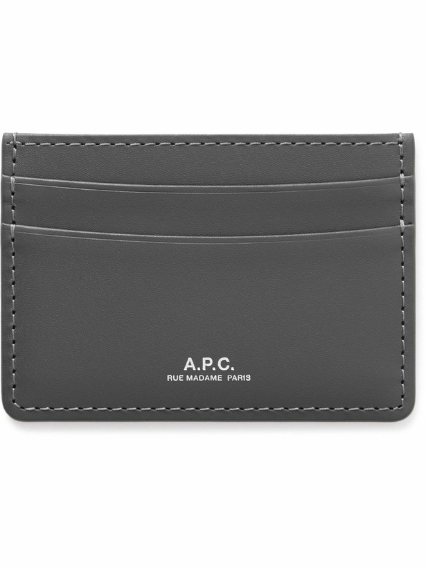 Photo: A.P.C. - Andre Logo-Print Leather Cardholder