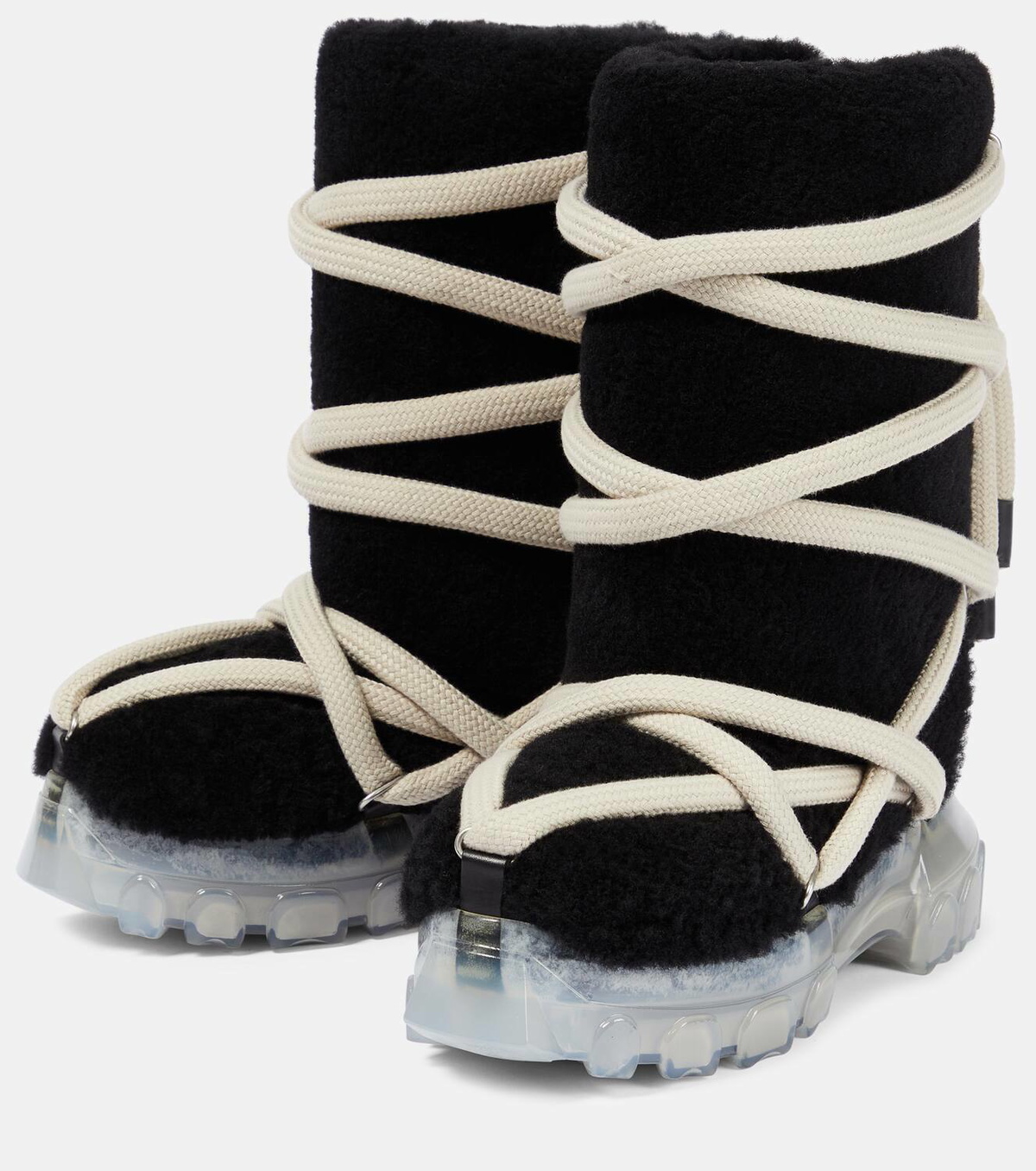 Rick Owens Lunar Tractor shearling ankle boots Rick Owens