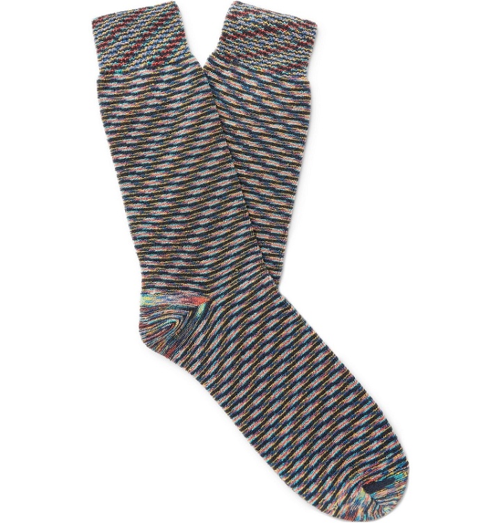 Photo: Missoni - Striped Cotton-Blend Jacquard Socks - Multi