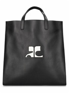 COURREGES Logo Leather Tote Bag