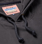 Acne Studios - Flanck Lace-Up Cotton-Twill Hoodie - Midnight blue