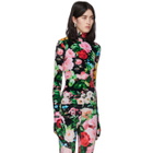 Richard Quinn Black Floral Turtleneck