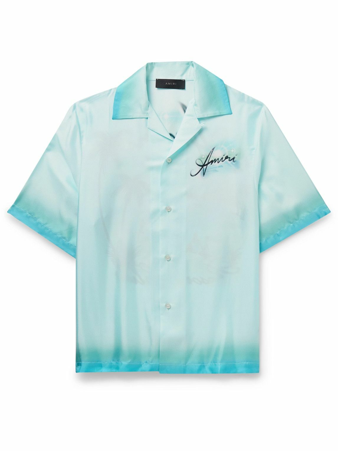 AMIRI - Resort Club Convertible-Collar Logo-Print Silk-Twill Shirt