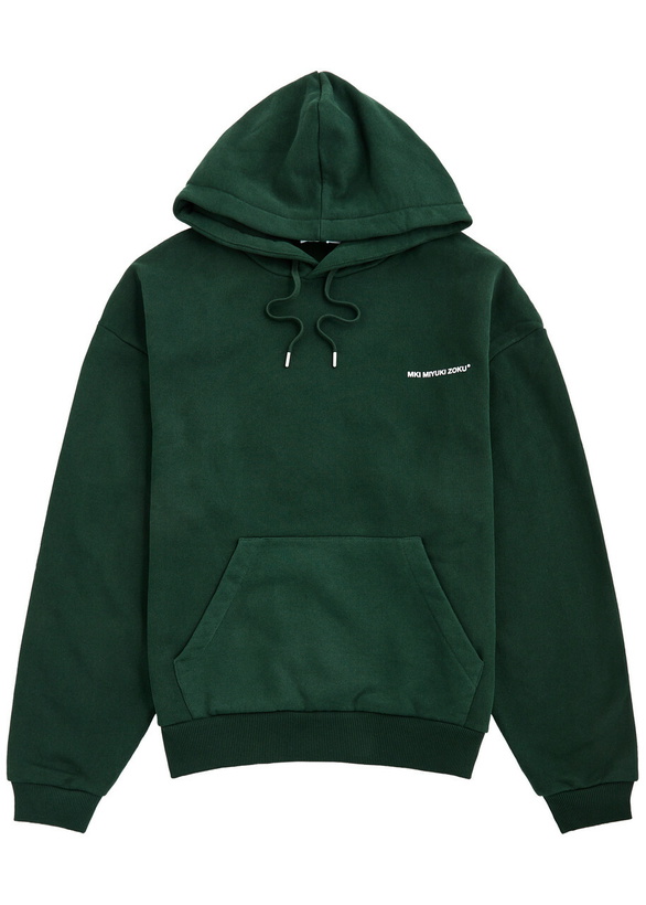 Photo: Mki Miyuki Zoku Logo Hooded Cotton-blend Sweatshirt Green