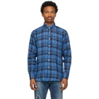 Naked and Famous Denim Blue Check Double-Faced Shirt