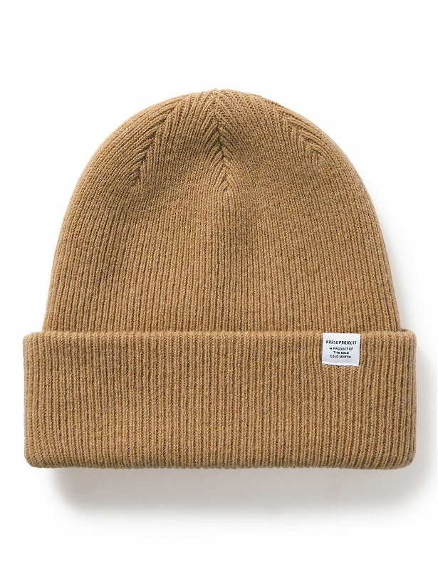 Photo: Norse Projects - Logo-Appliquéd Ribbed Merino Wool Beanie