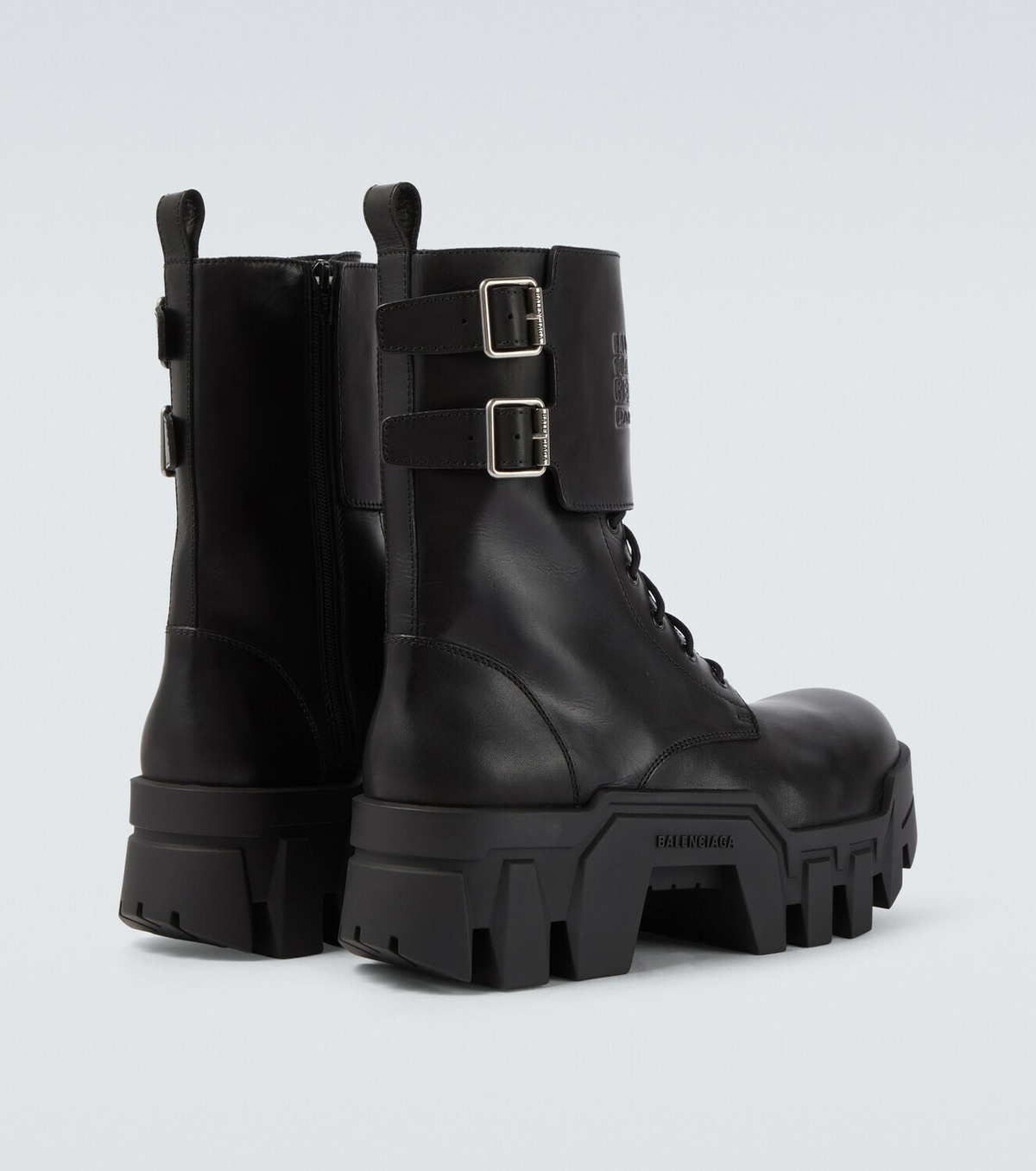 Balenciaga Bulldozer debossed leather combat boots