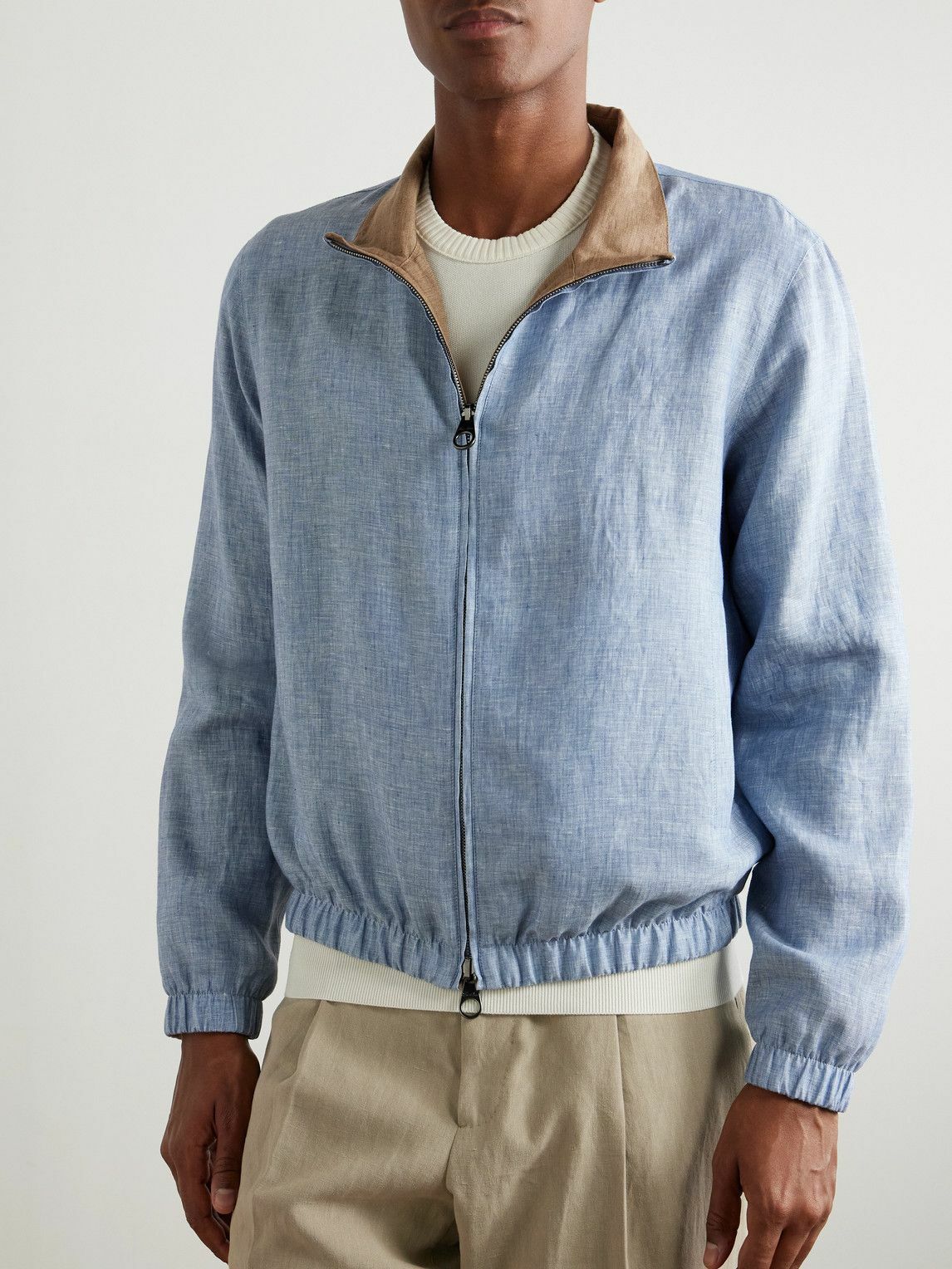 Loro Piana - Reversible Linen Bomber Jacket - Blue Loro Piana