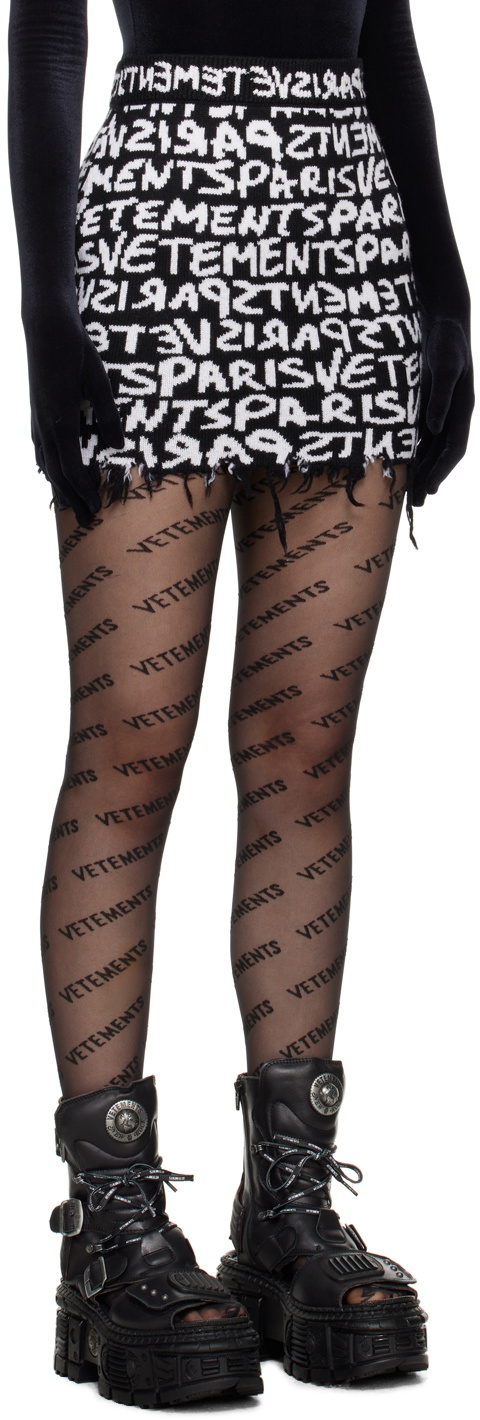VETEMENTS Black Frayed Edge Miniskirt