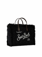 MC2 Saint Barth Braid Tricot Black Colette Handbag With Fringes