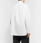 Valentino - Printed Poplin-Panelled Cotton Shirt - White
