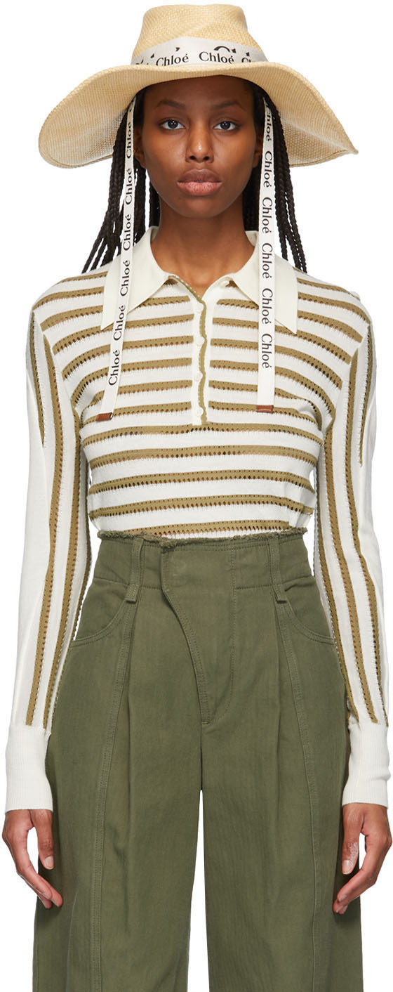 Chloé Beige Straw Woody Beach Hat Chloe display picture 1