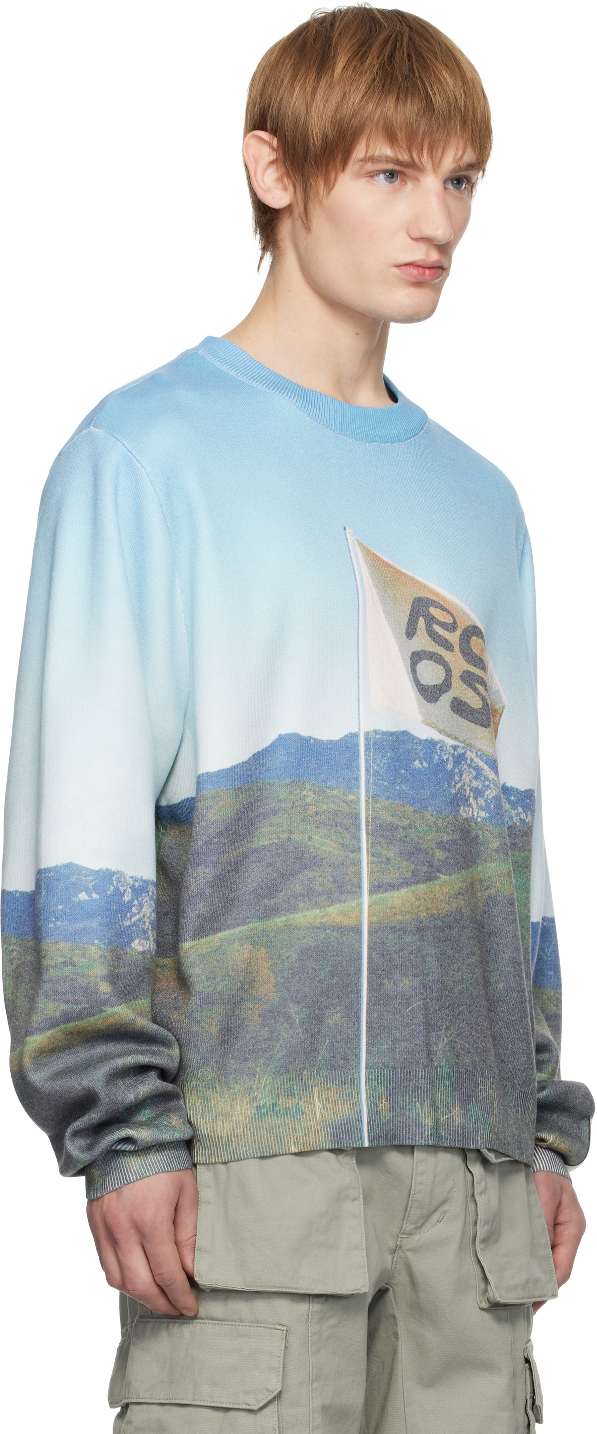 RCOS Multicolor Flag Print Knit Sweater