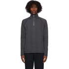 Dries Van Noten Grey Check Half-Zip Sweatshirt