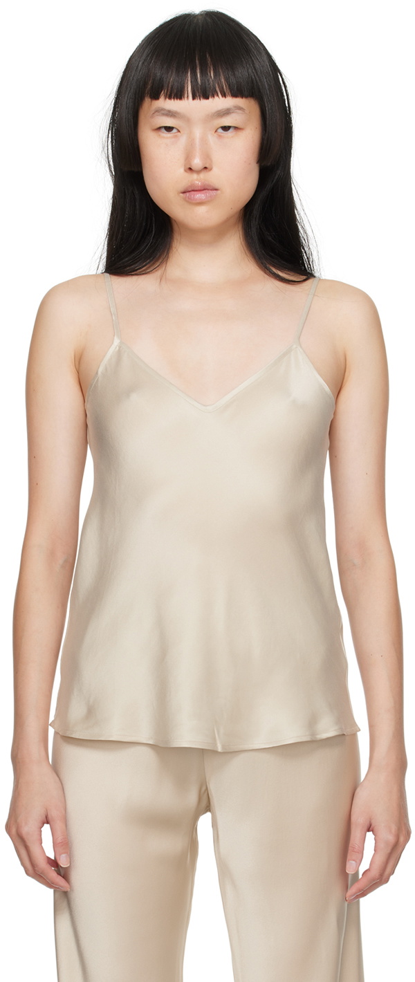 Camisole Bias Top Lipstick Pink Silk Crepe Satin