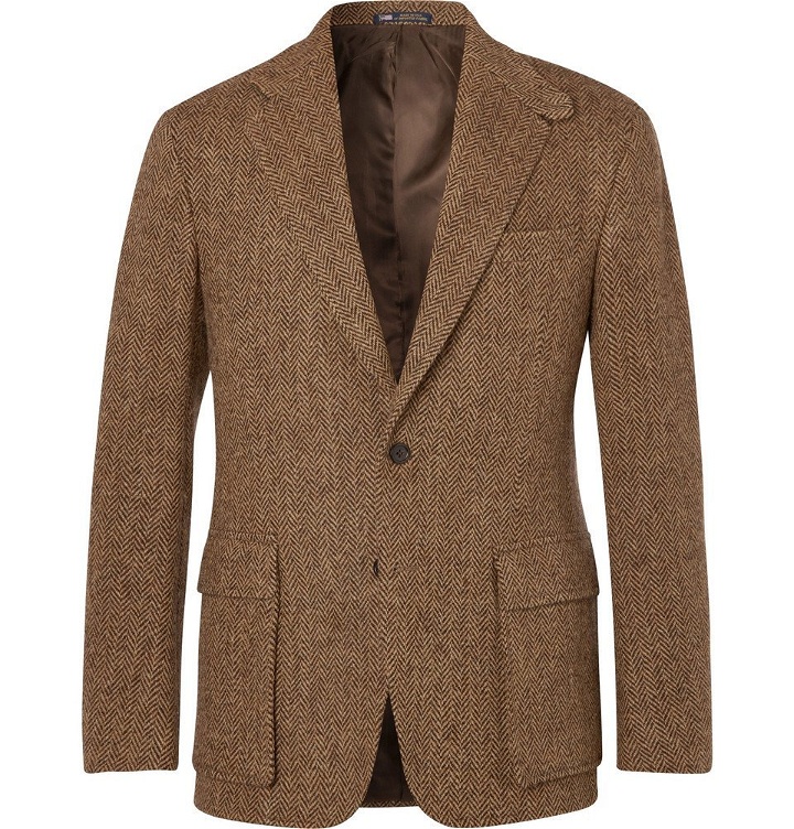 Photo: Polo Ralph Lauren - Tan Slim-Fit Herringbone Wool Suit Jacket - Men - Brown