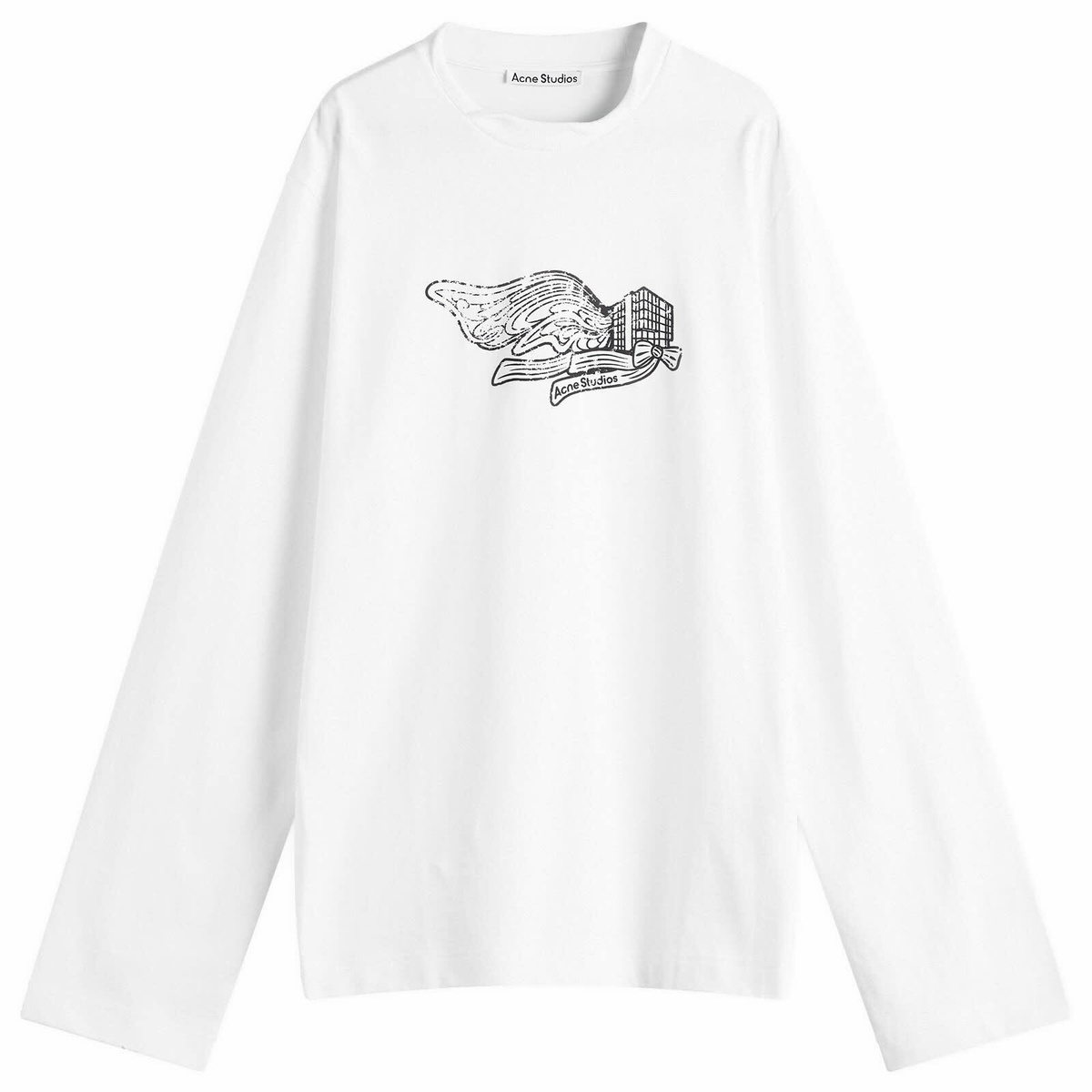 Tシャツ・カットソー Acne Studios / Edlund Logo Wings T-Shirt Acne Studios Men's Edlund Logo Wings T-Shirt in Faded Black