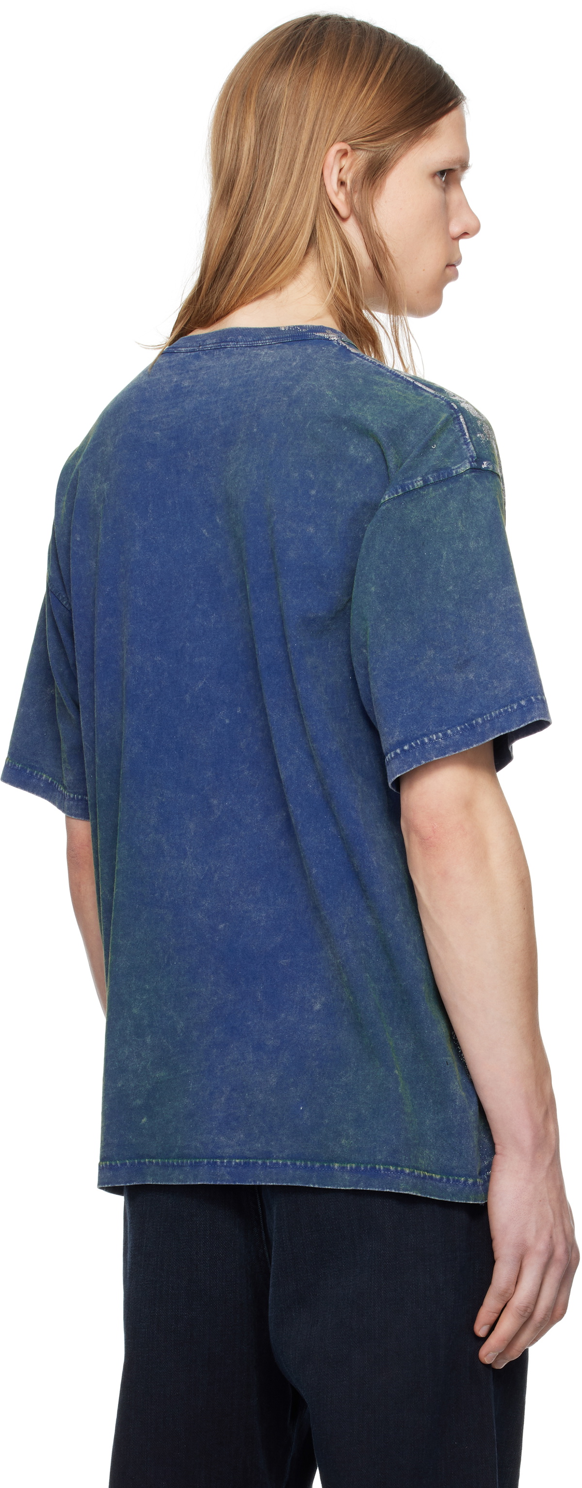【関税込み】Diesel ブルー T-Boxt-R2 Tシャツ Men's Logo T-shirt with metallic effects | Blue | Diesel