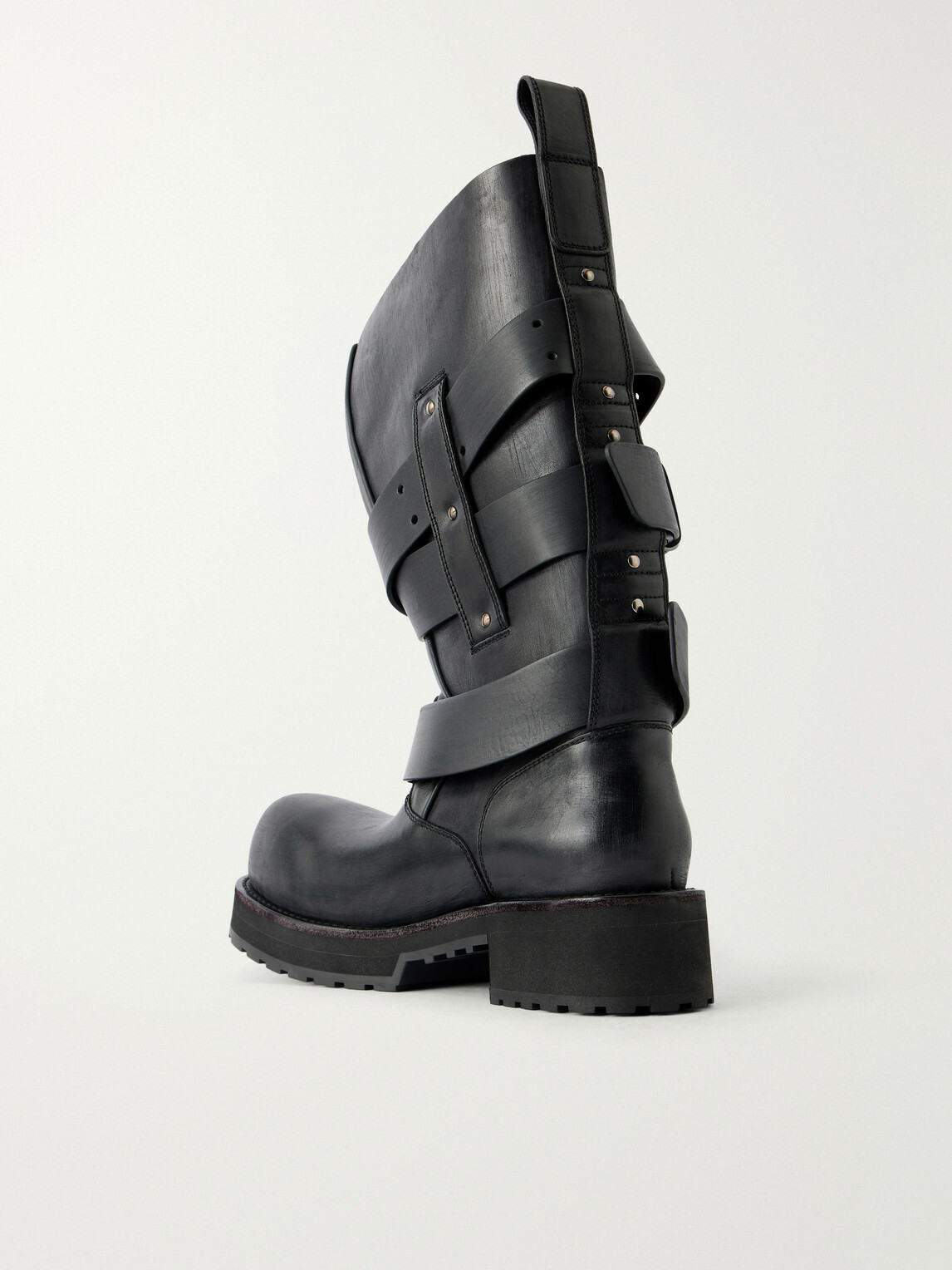 Balenciaga - Venom Buckled Leather Boots - Black