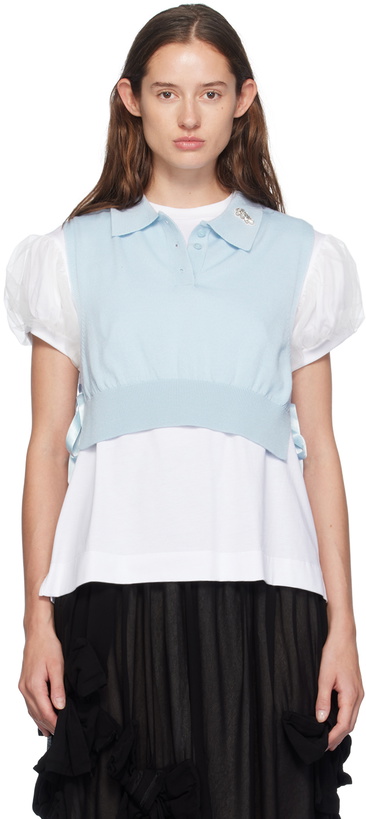 Photo: Simone Rocha Blue Embellished Knit Vest