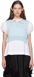 Simone Rocha Blue Embellished Knit Vest