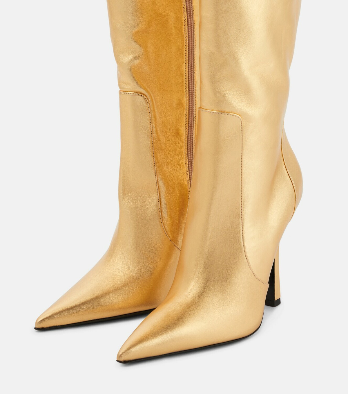Blumarine - Laminated knee-high leather boots