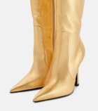 Blumarine - Laminated knee-high leather boots