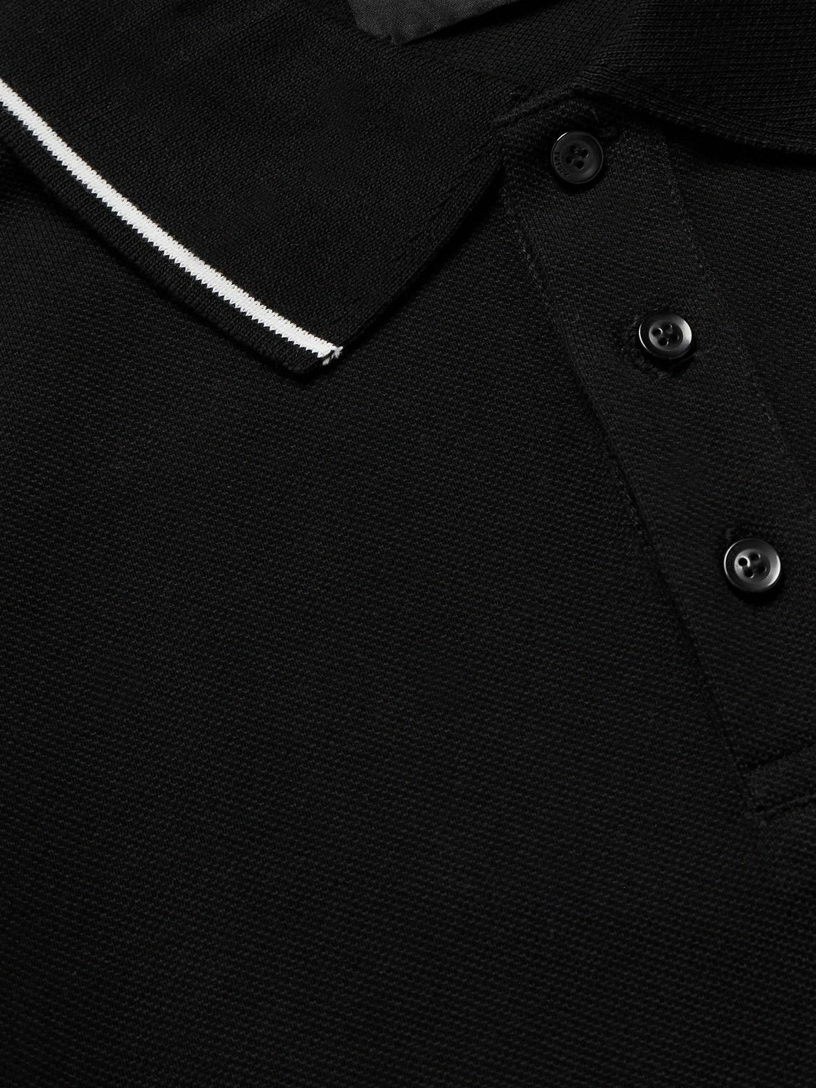 AMIRI - Logo-Embroidered Cotton-Piqué Polo Shirt - Black