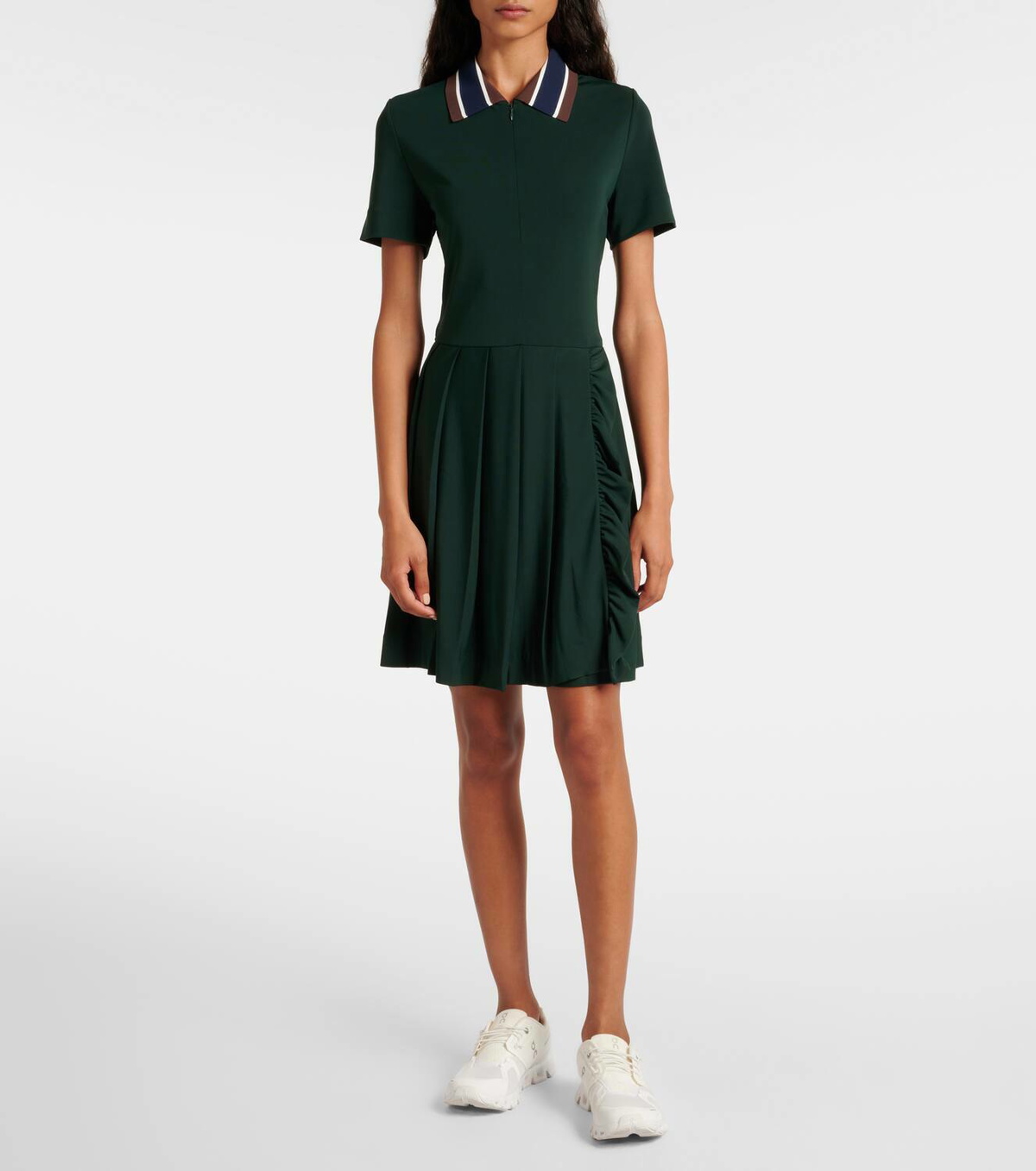 strapless open back dress Pleated Sports Tennis Dress  LimmiFit