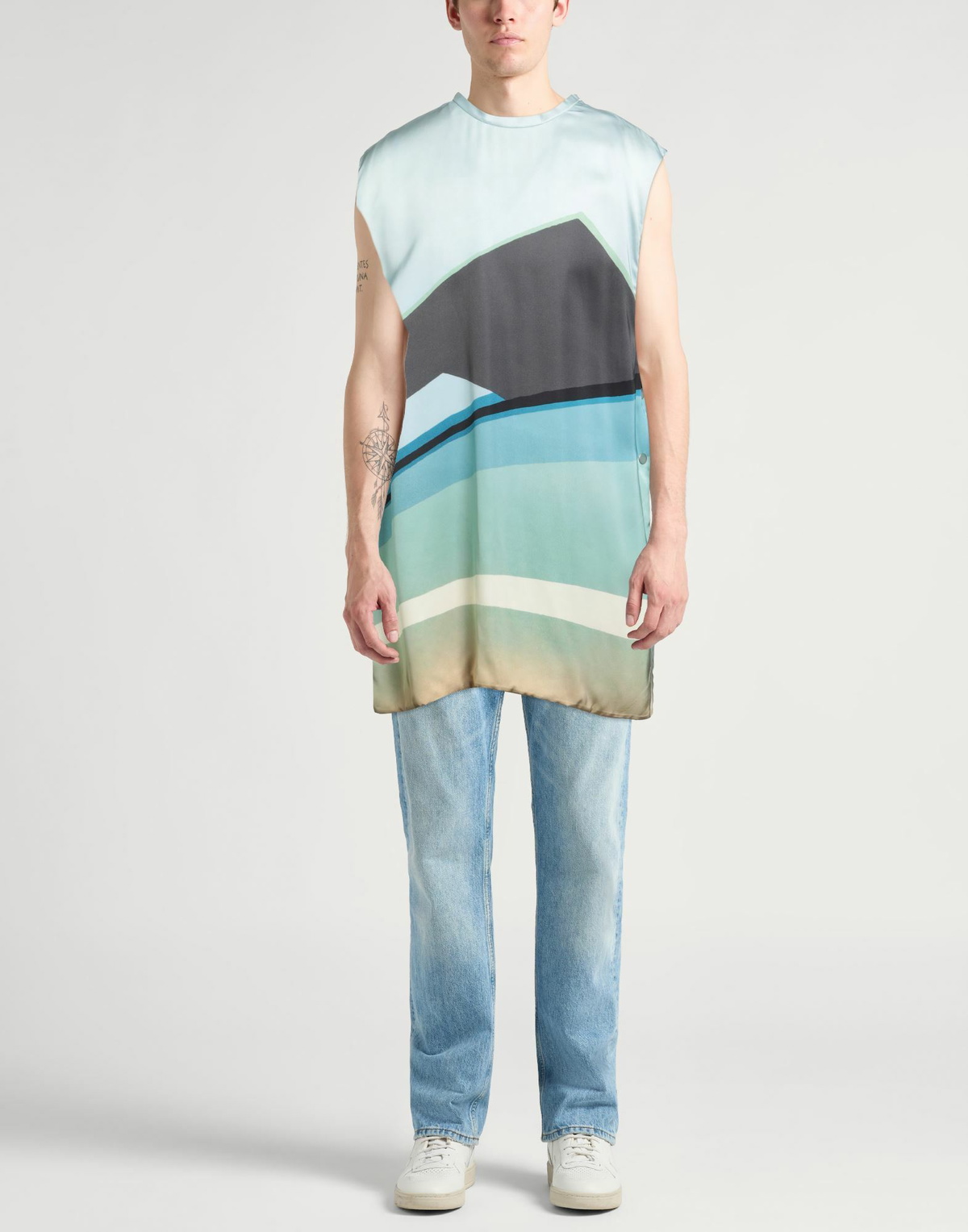 Jil Sander Mens T-shirt Sky in Blue
