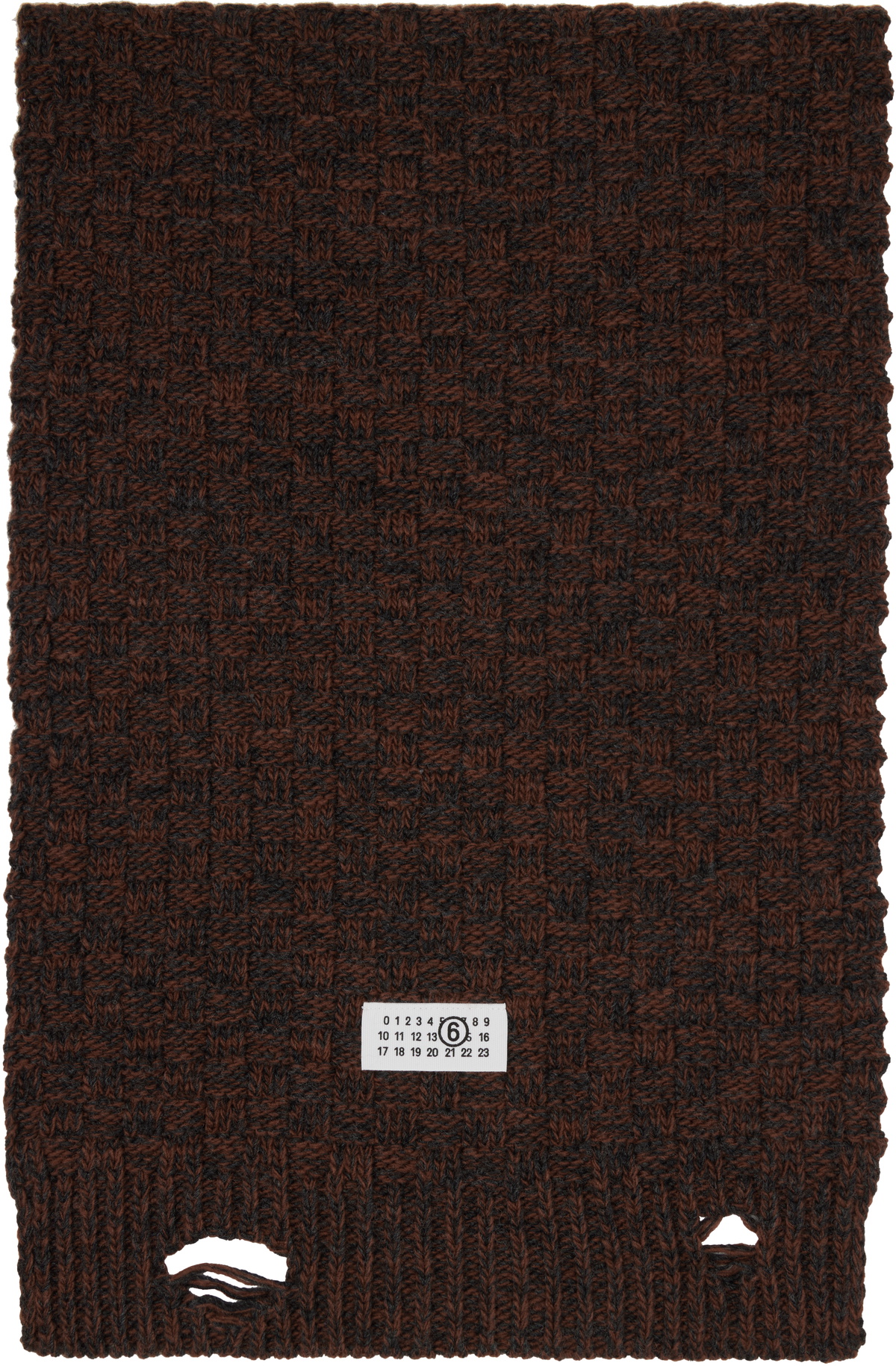 Brown Distressed Scarf by MM6 Maison Margiela on Sale