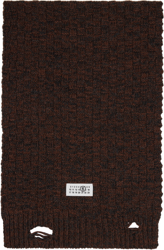 Photo: MM6 Maison Margiela Brown Distressed Scarf