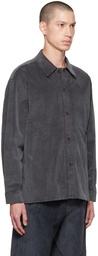 AMOMENTO Gray Reverse Pocket Shirt