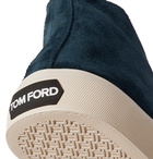 TOM FORD - Cambridge Leather-Trimmed Suede High Top Sneakers - Blue