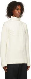 Maison Margiela White Cable Knit Turtleneck