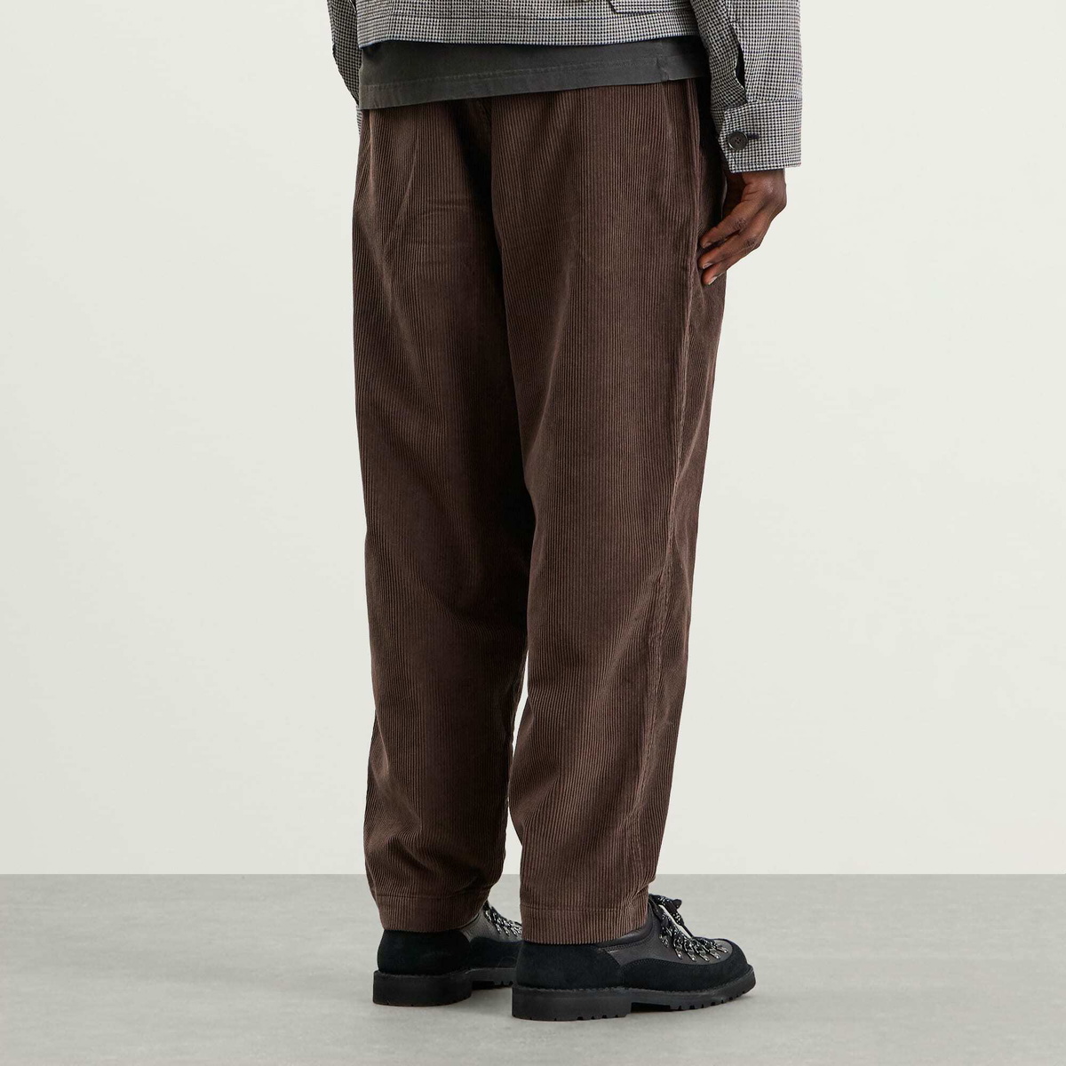 Universal Works Men's Cord Pleated Track Pant in Cacao