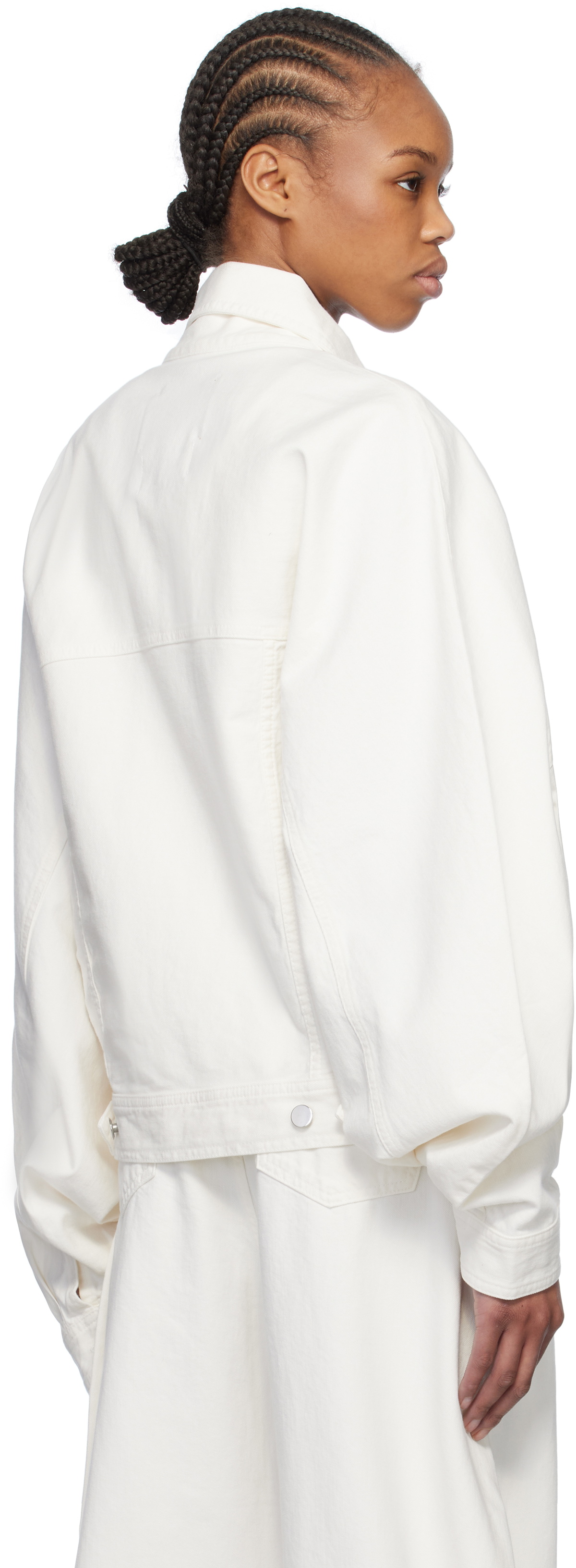 Mônot White Boyfriend Denim Jacket
