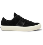 TOM FORD - Cambridge Leather-Trimmed Suede Sneakers - Black