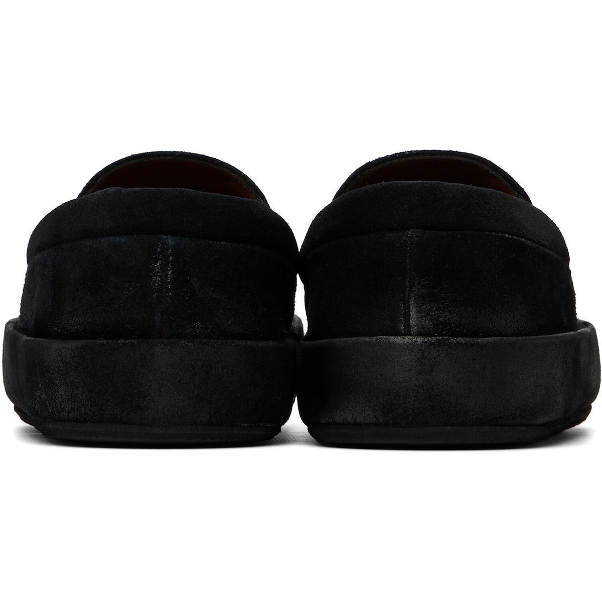 Marsèll Black Cassapelle Leather Slip On Sneakers