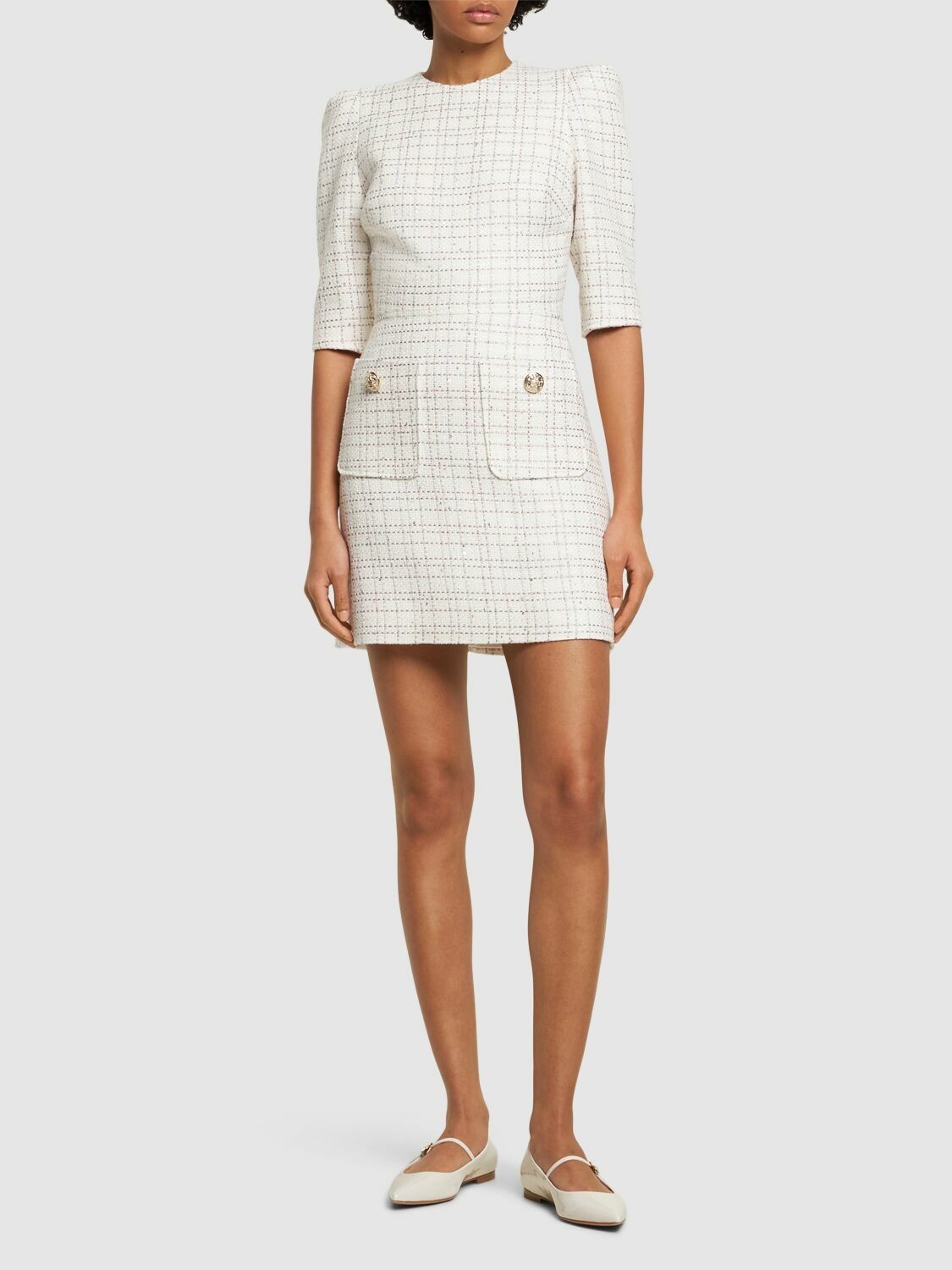 ELIE SAAB - Tweed Mini Dress W/pockets Elie Saab