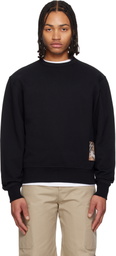 Burberry Black Check Label Cotton Hoodie