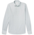 Incotex - Slim-Fit Grid-Checked Cotton Shirt - Men - Sky blue