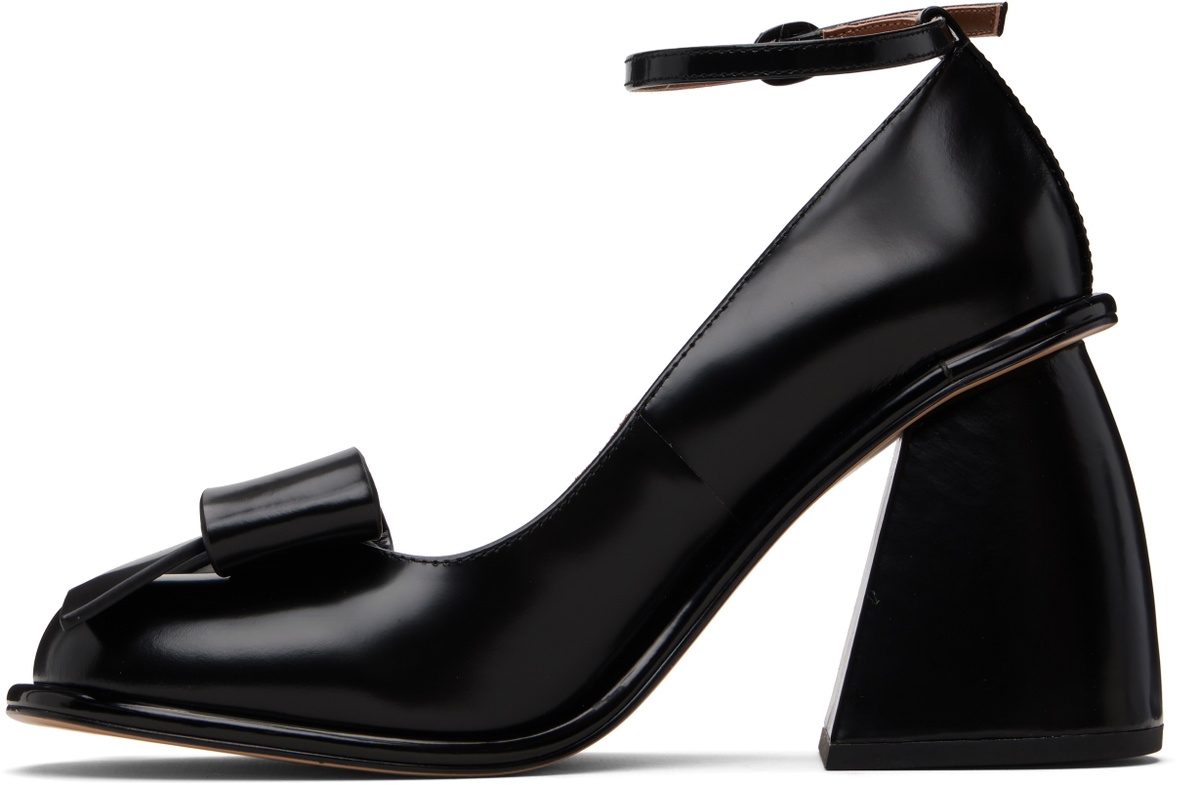 SHUSHU/TONG Black Front Bow Heels
