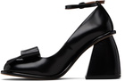 SHUSHU/TONG Black Front Bow Heels