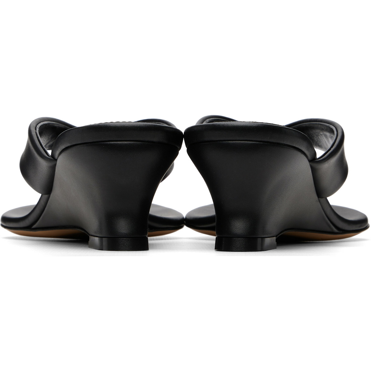 Le Monde Beryl Black Micro Wedge Thong Heeled Sandals