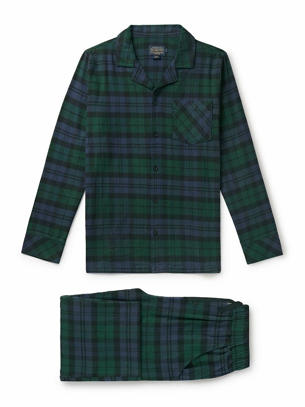 Photo: Pendleton - Checked Cotton-Flannel Pyjama Set - Green